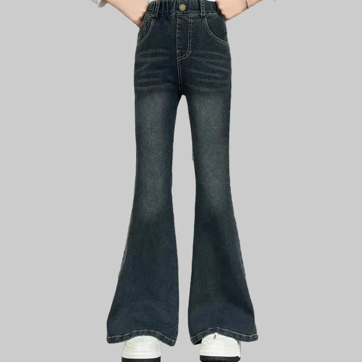 Girls High Waist Flared Jeans - Kidnor