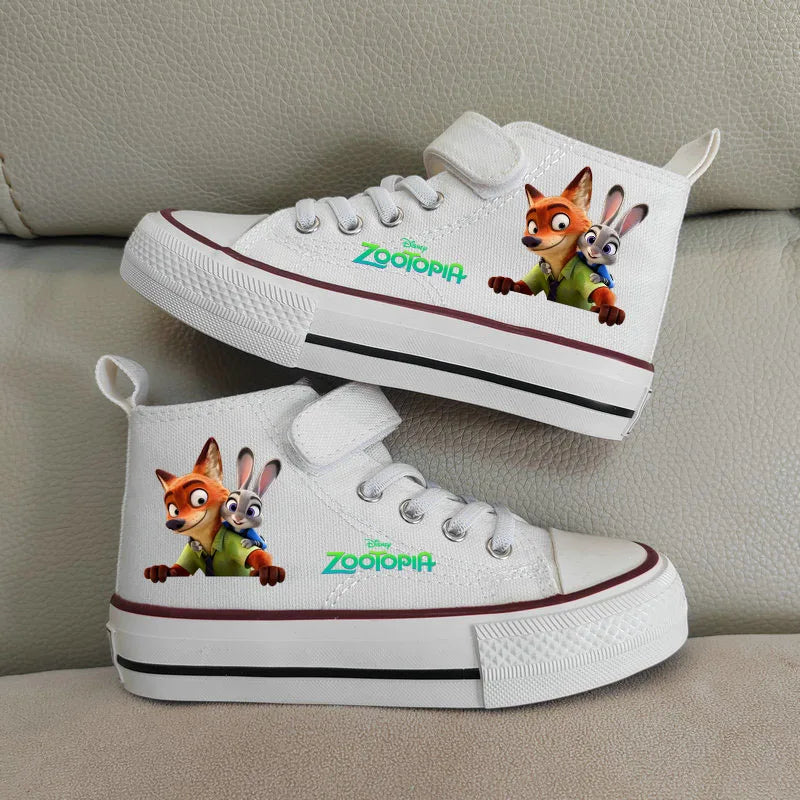 Kids' Zootopia High-Top Canvas Shoes - Judy & Nick Sneakers Ages 7-13