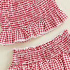 Girls' Plaid Ruffled Top & Skirt Set - 2-Piece Outfit Ages 1-5