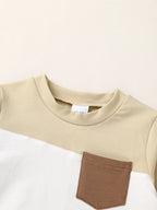 Color Block Sweatshirt and Pants Set - Kidnor