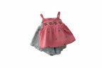 Girls' Cherry Embroidered Shirt & Shorts Set - 2-Piece Summer Outfit