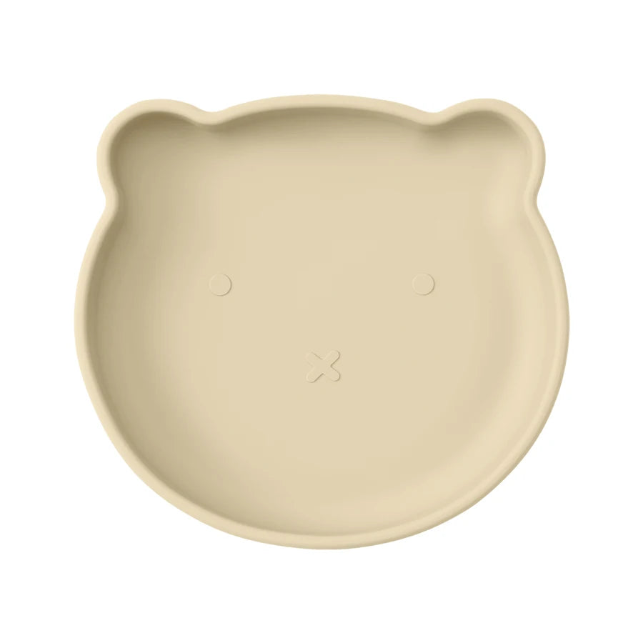 Mamaplan BPA Free Baby Silicone Dining Plate Suction Cartoon Bear Dishes Plate Toddler Feeding Sucker Bowl Training Tableware
