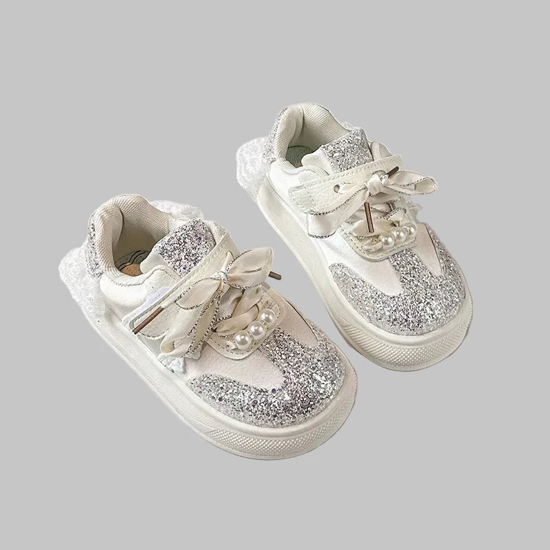 Girls' Sparkling Sneakers - Autumn 2025 Fashion Kids Casual Shoes