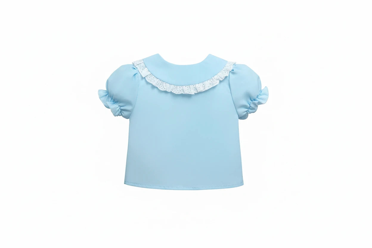Lace Trim Peter Pan Collar Blouse - Kidnor
