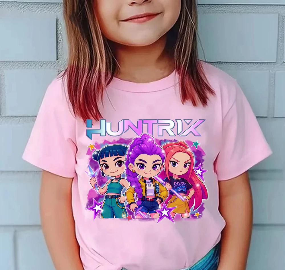 K-pop Girl Group T-Shirt - 100% Cotton Summer Tee for Kids