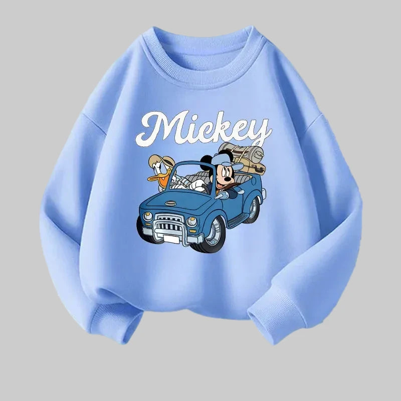 Mickey Printed Long Sleeve Hoodie Sweatshirt - Kidnor