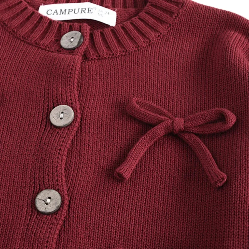 Bow Embellished Knit Cardigan - Kidnor