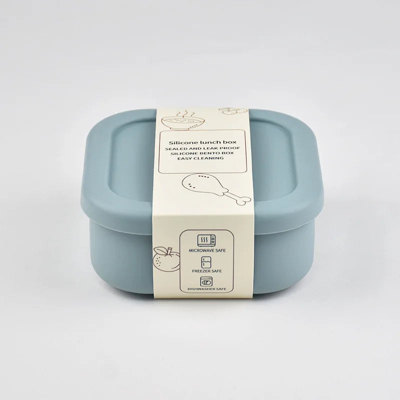 New Sealed Silicone Lunch Box Outdoor Microwave Oven Summer Silicone Food Storage&Keeping Fresh Children'S Snack Portable Bento