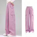 Girls' Cargo Wide Leg Pants - Loose Straight Casual Trousers Ages 7-13