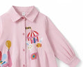 Girls Cartoon Shirt with Back Bow -Fashion Spring dress
