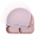 New Design Baby Safe Silicone Dining Plate With Lid Solid Cute Cartoon Children Dishes Suction Toddle Training Tableware