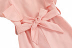 Toddler Girl Off-Shoulder Romper - Solid Color Summer Jumpsuit Ages 1-6