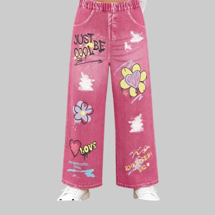 Pink Faux Jeans - Kidnor