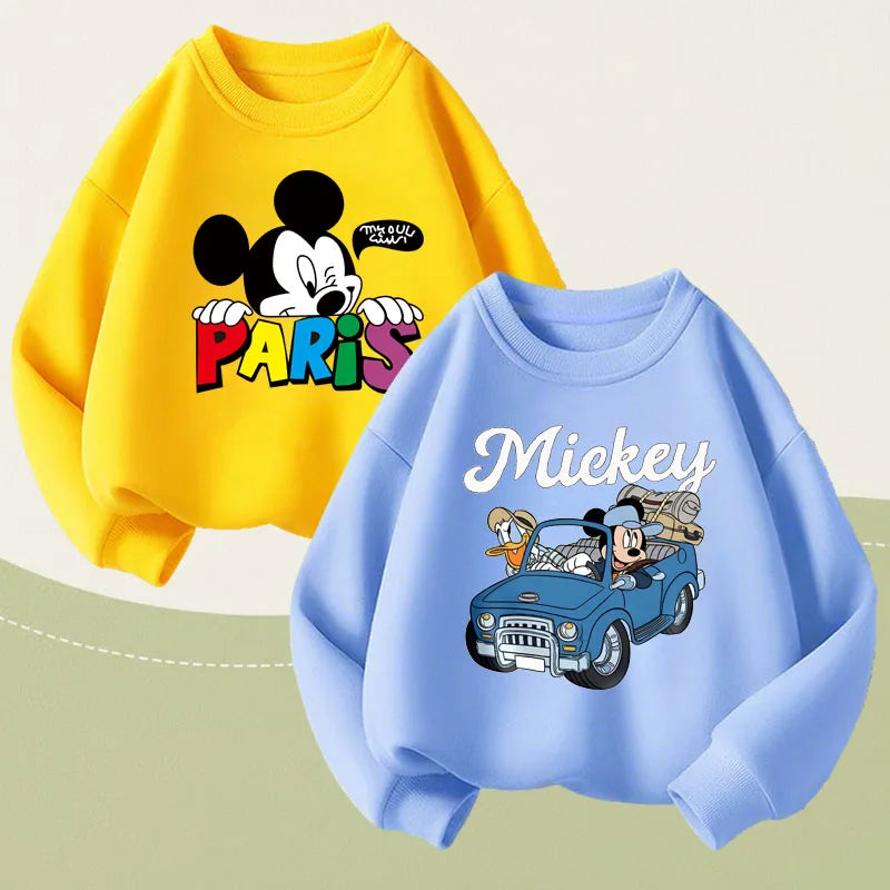 Mickey Printed Long Sleeve Hoodie Sweatshirt - Kidnor