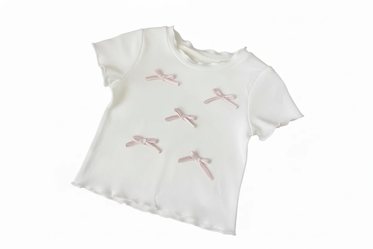 Girls' Bow Top & Plaid Pants Set - 2-Piece Summer Outfit Ages 4-6