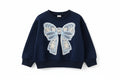 Girls Bow Sweatshirt - Long-Sleeved Pullover - Kidnor