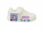Kids KPOP Fashion Sneakers - White Printed Anti-Slip Sport Shoes
