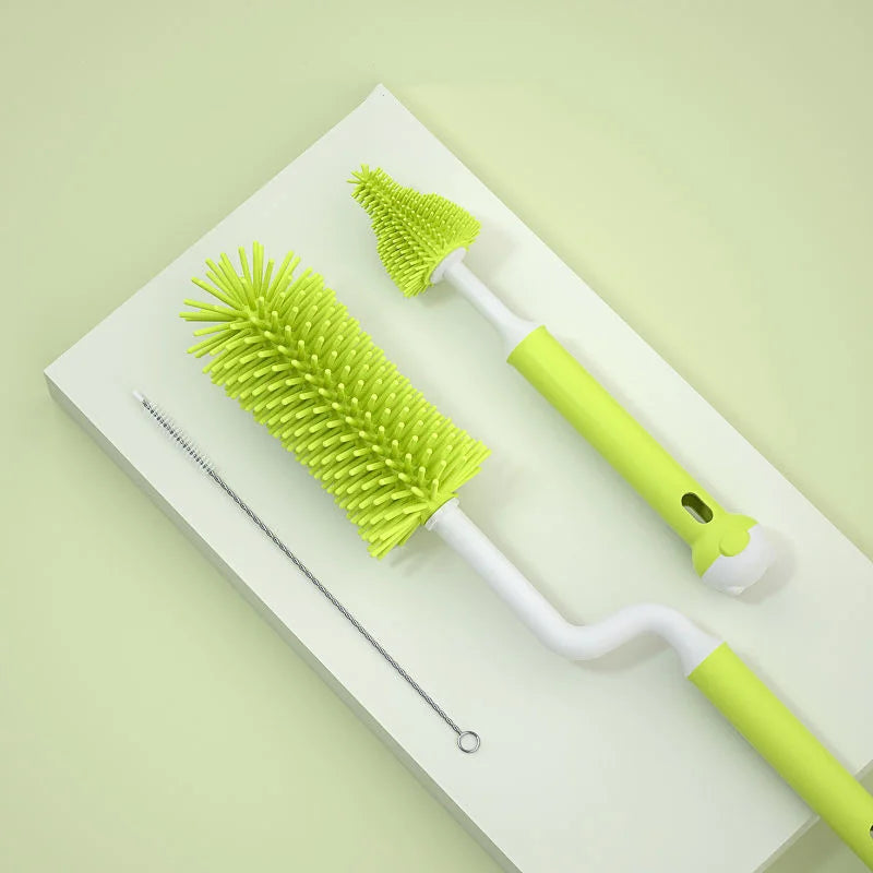 Pacifier Bottle Brush Set Safe Soft Silicone Pacifier Cup Nipple Cleaning Brushes Baby Feeding Accessories