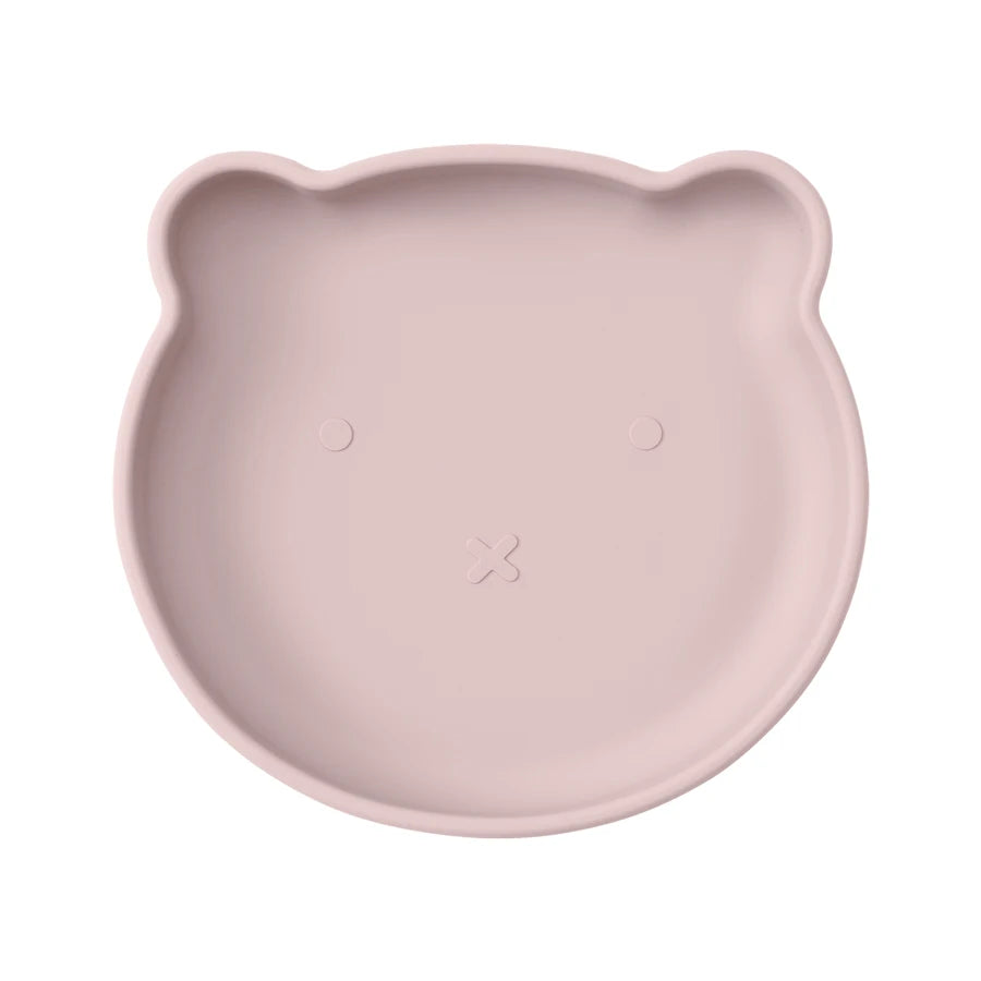 Mamaplan BPA Free Baby Silicone Dining Plate Suction Cartoon Bear Dishes Plate Toddler Feeding Sucker Bowl Training Tableware