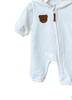Baby Hooded Zipper Jumpsuit - Solid Color Autumn Bodysuit