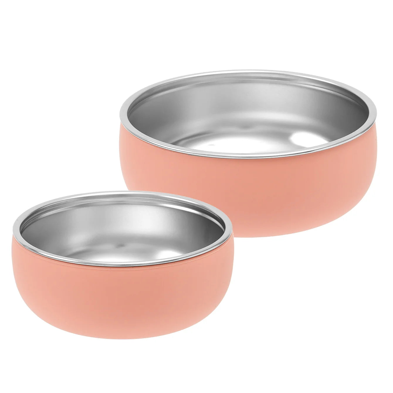 Color Kids 2PCS Stainless Steel Bowl Tableware Set For Baby Feeding Detachable Silicone Food Dish Plate BPA Free Kids Dinnerware