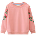Girls Embroidered Crew Neck Sweatshirt - Kidnor