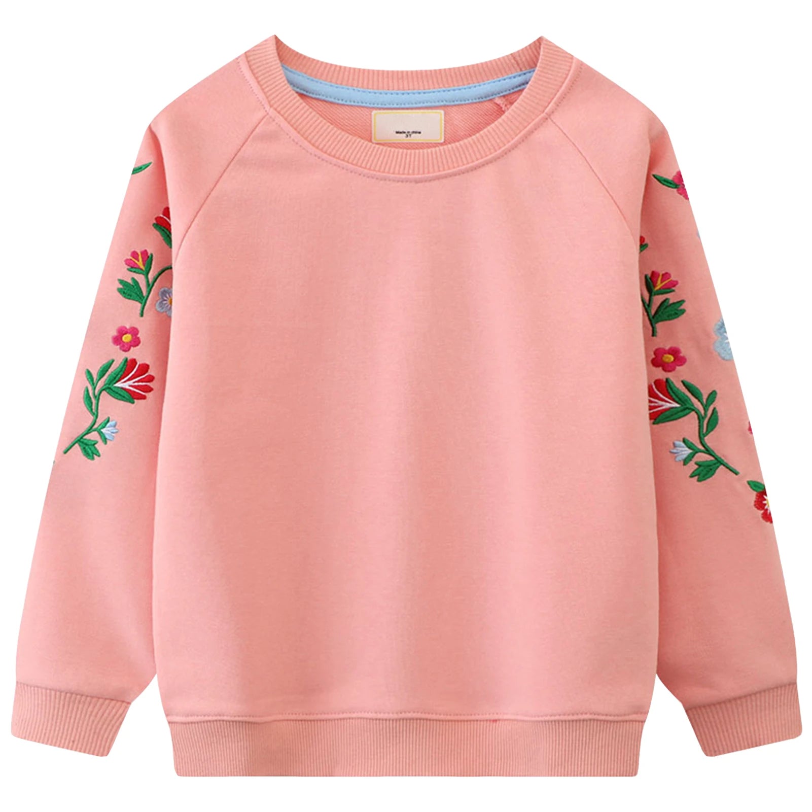 Girls Embroidered Crew Neck Sweatshirt - Kidnor