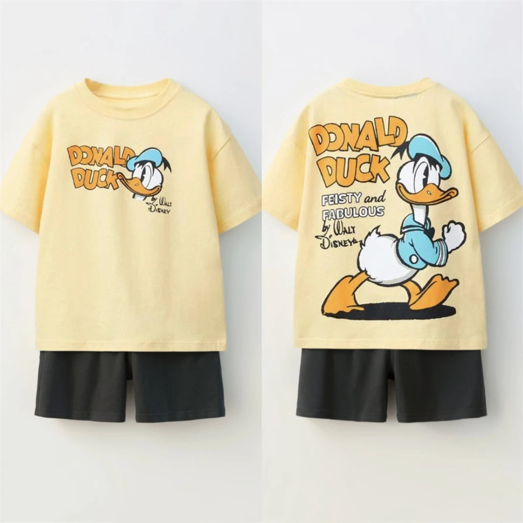 Kids Cartoon T-Shirt & Shorts Set - Disney Summer 2-Piece Outfit