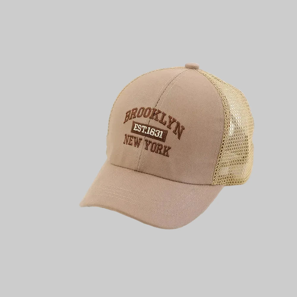 Embroidery Letter Mesh Baseball Cap Sunhat - Kidnor