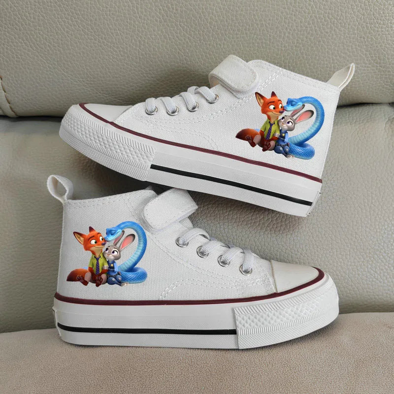 Kids' Zootopia High-Top Canvas Shoes - Judy & Nick Sneakers Ages 7-13