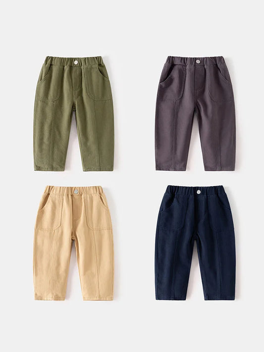 Solid Color Casual Trousers - Kidnor