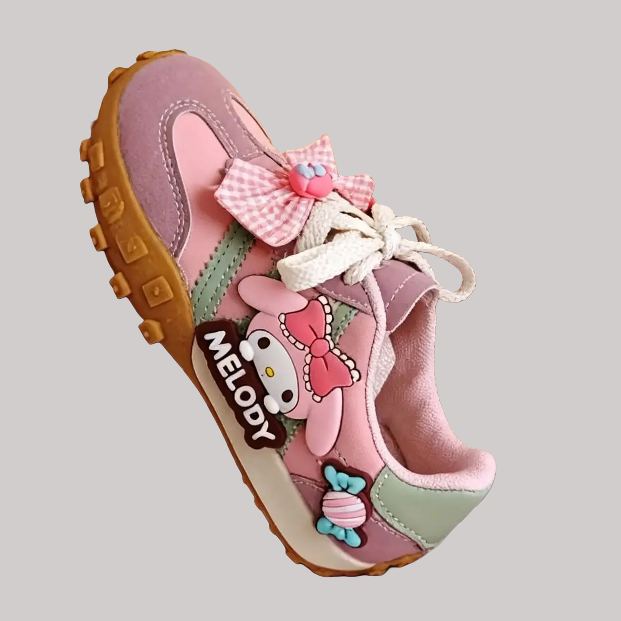 Girls Melody Cartoon Shoes - Pink Bow Sneakers 26-37 - Kidnor