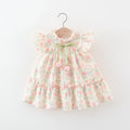 Tulip Rabbit Print Dress with Bow - Kidnor