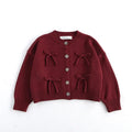 Bow Embellished Knit Cardigan - Kidnor