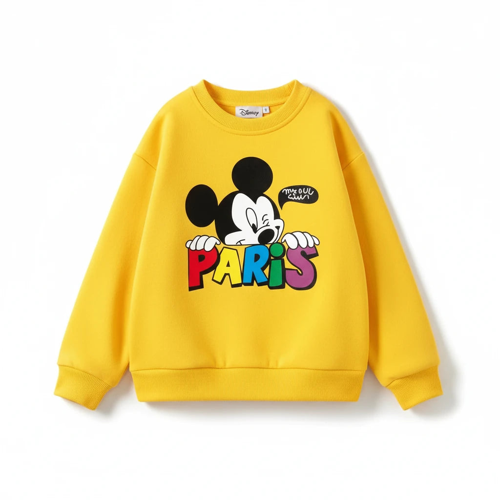 Mickey Printed Long Sleeve Hoodie Sweatshirt - Kidnor