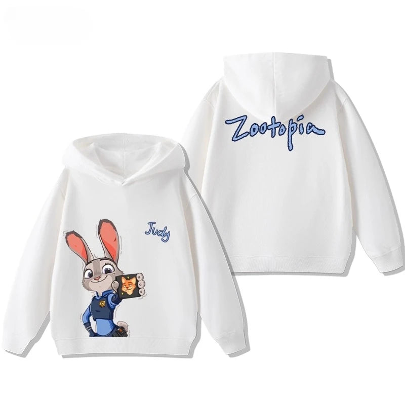 Kids' Zootopia Character Hoodie - Judy & Nick Cartoon Pullover Ages 1-12