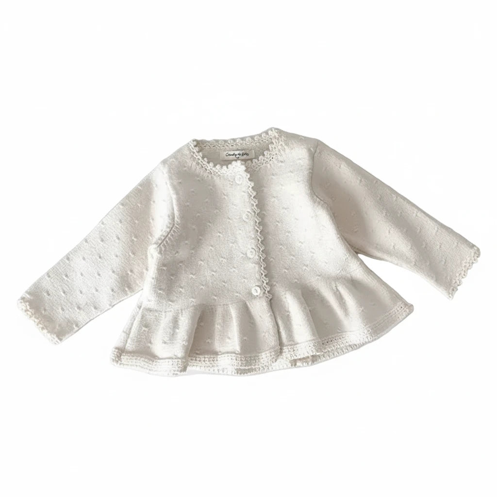 Girls' Knit Cardigan - Solid Color Long Sleeve Coat