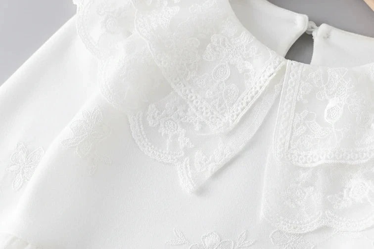 Lace Trim Long-Sleeve Shirt - Kidnor