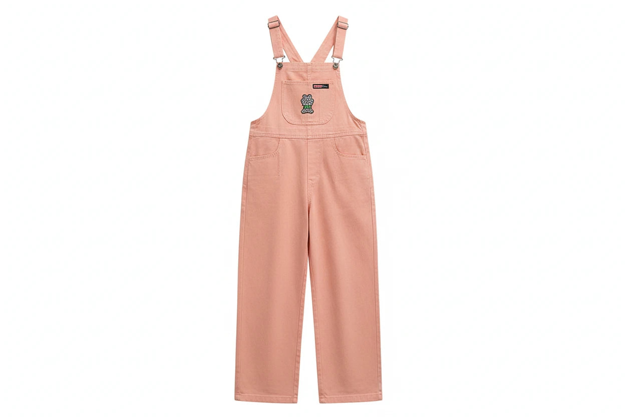 Girls Pink Wide Leg Overall Jumpsuit - Kidnor