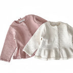 Girls' Knit Cardigan - Solid Color Long Sleeve Coat