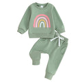 Baby Rainbow Sweater & Pants Set - Oversized Fall Winter Outfit (3M-3Y)
