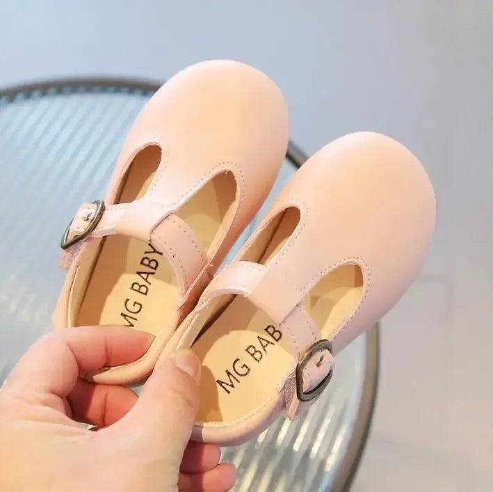 Size 15-30 Baby Toddler Girl Shoes School Children T-strap Mary Jane Flats Girls Soft Leather Shoes Pink, Black, Brown, White