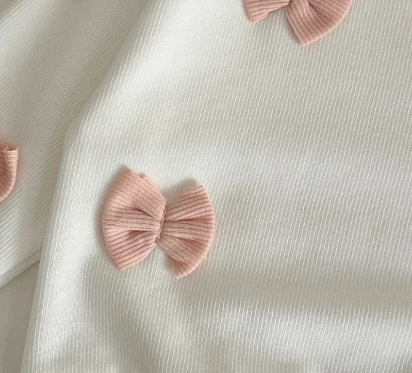 Baby Girl Bowknot Outfit Set - 2-Piece Top & Pants Ages 1-3