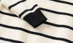 Striped Embroidery Bear Sweater Button Pullover - Kidnor