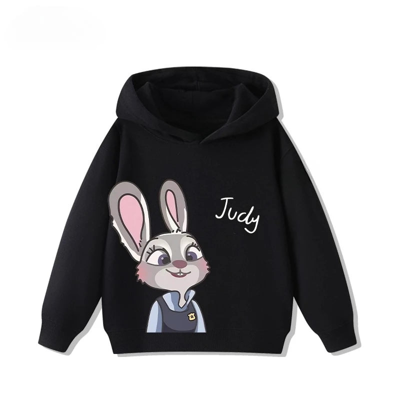 Kids' Zootopia Character Hoodie - Judy & Nick Cartoon Pullover Ages 1-12