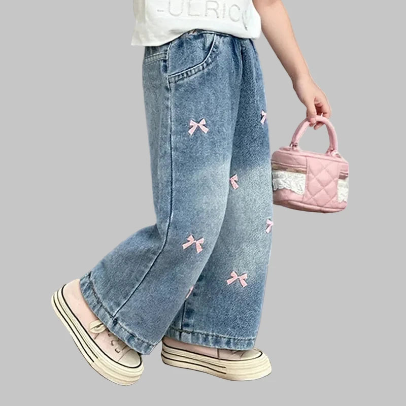 Girls' Jeans Straight Wide Leg Washed