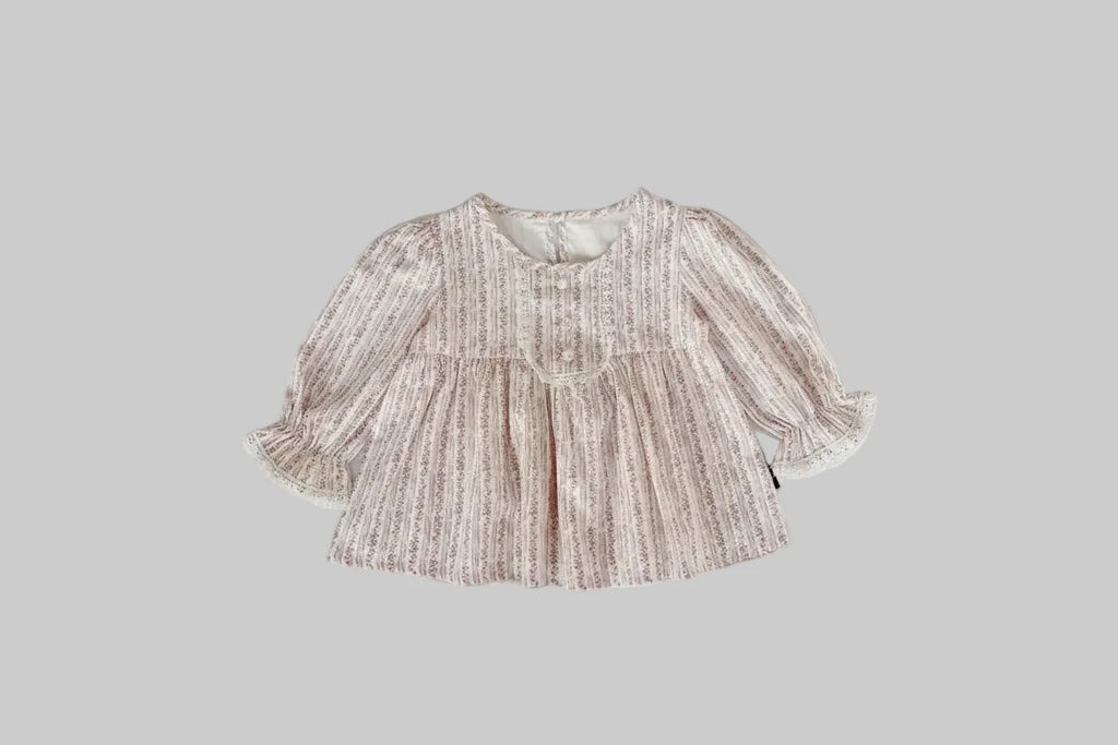 Floral Cotton Long Sleeve Blouse - Kidnor