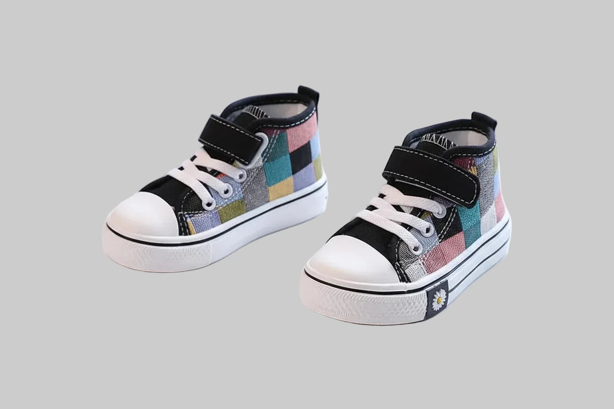 Kids High-Top Lattice Canvas Sneakers - Kidnor