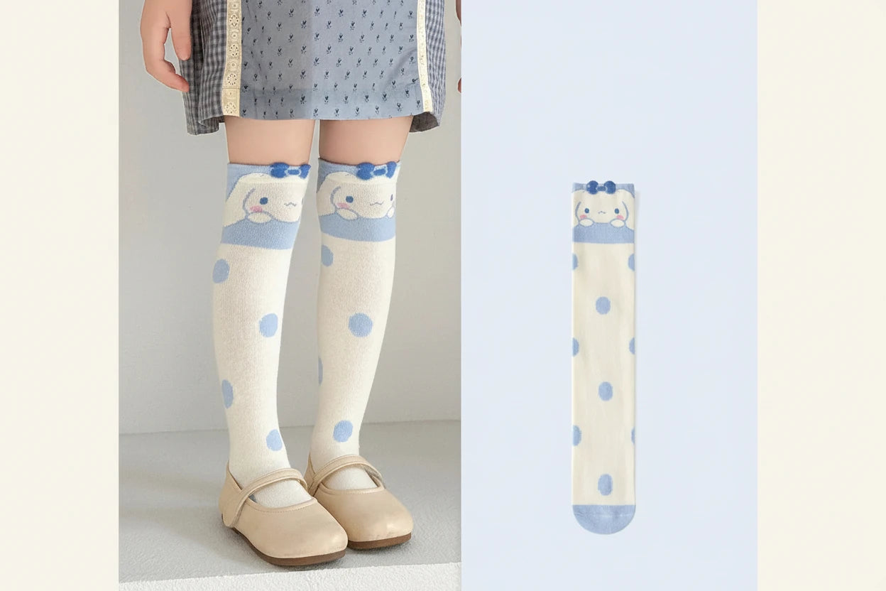 Girls Over-the-Knee Socks - Cute Cartoon Cotton Thigh High Socks
