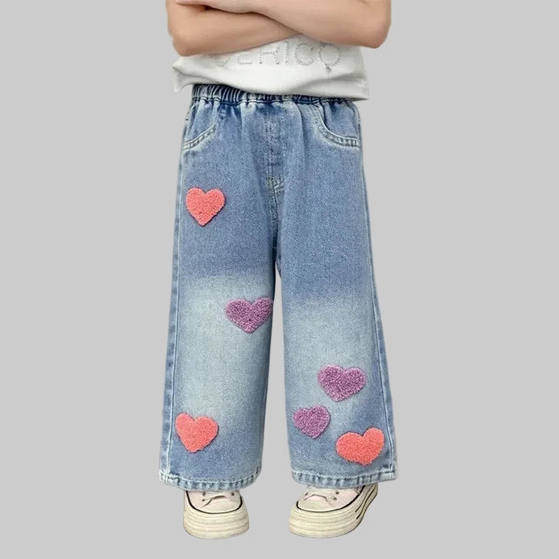 Jeans Straight Loose Washed Soft Denim Wide-Leg - Kidnor